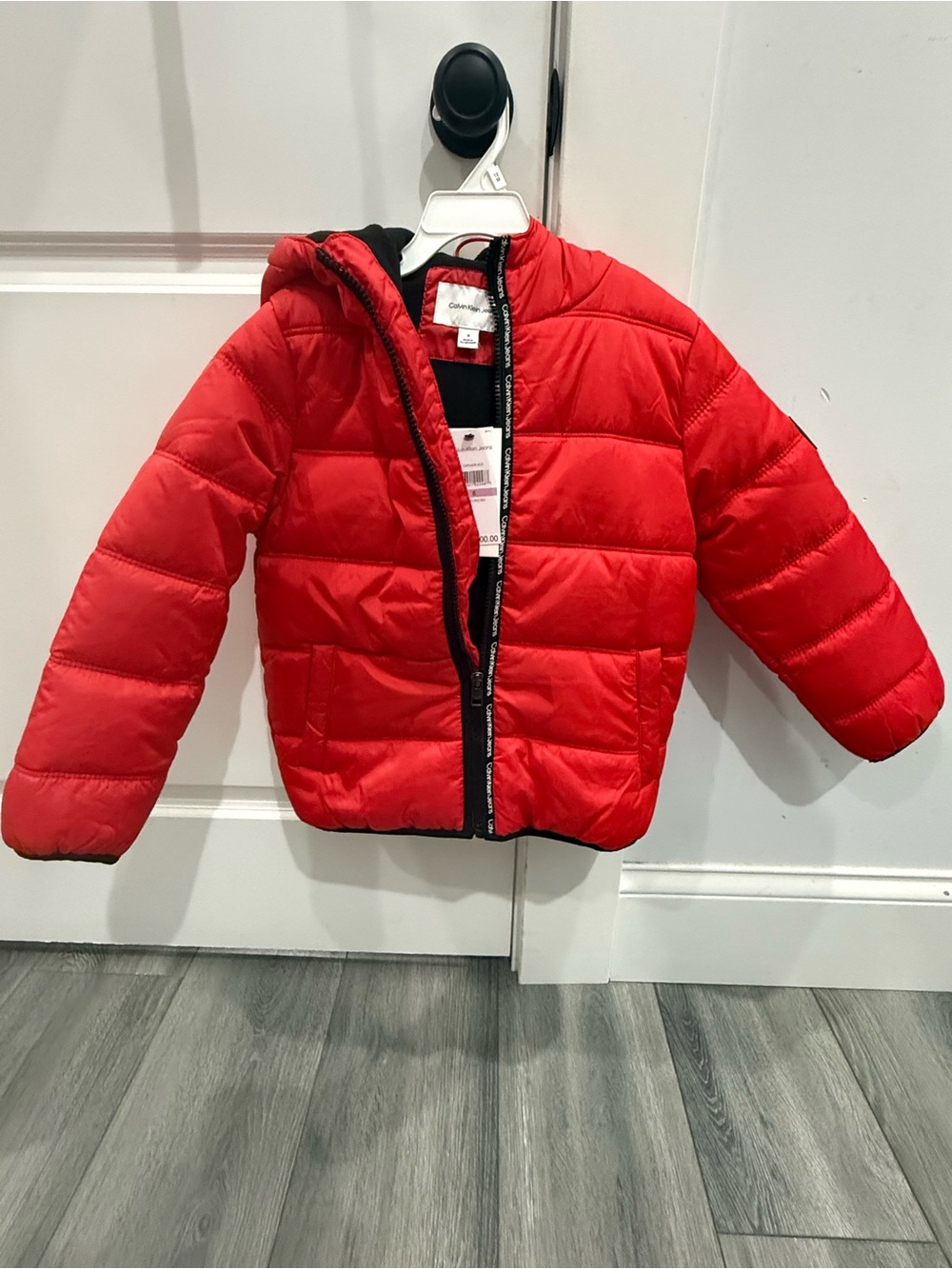 Calvin Klein Jeans Bold Red Quilted Puffer Sleeve